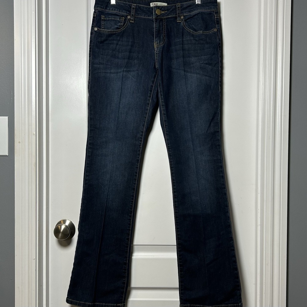 Cabi Jeans Dark Blue Wash Mid Rise Bootcut Flare Jeans Y2K Coastal Cowgirl Style